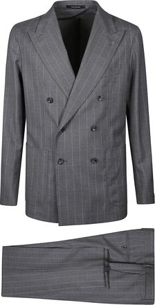 Tagliatore Montecarlo Double-Breasted Jacket - Heren - Business pakken - Grijs - XL - Wol - Kostuums