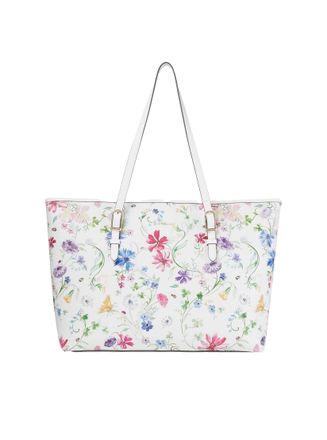 Fiorelli Womens Etta Buckle Tote Bag, Stylish Large Capacity Shoulder Handbag with Internal Pocket & Detachable Pouch, Faux Leather, Wildflower Print