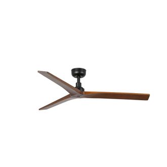Faro Barcelona Ventilador sin luz madera de pino nogal oscuro 125x125x24 cm