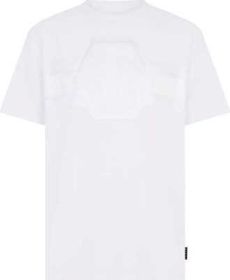 Philipp Plein Round Neck T-Shirt Jacquard Hexagon Line