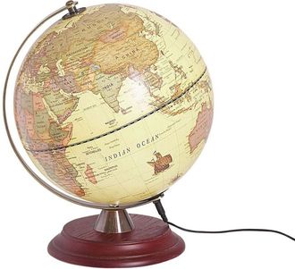 Beliani Globe Yellow Synthetic with LED Decorative 25 cm World Sphere Office Study Modern Decor VESPUCCI