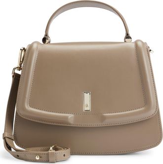 HUGO BOSS Ariell Leather Top Handle Bag in Medium Brown at Nordstrom