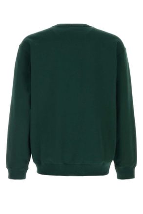 Gucci Mens Bottle Green Cotton Sweatshirt Exterior: Felpe