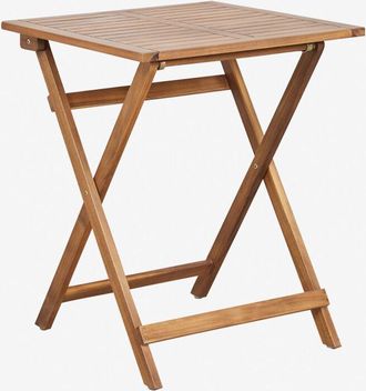 Sklum Sklum - Mesa de jardín cuadrada 60x60 cm plegable en madera de acacia Delawer