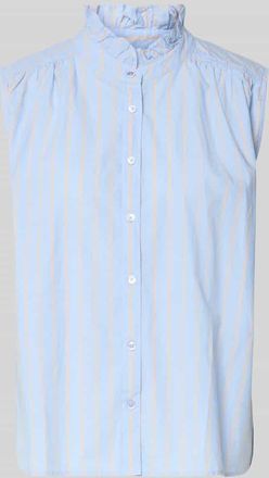 Emily van den Bergh Regular Fit Hemdbluse im &auml;rmellosen Design in Hellblau, Gr&ouml;&szlig;e 36