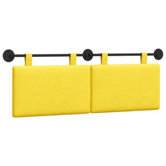 vidaXL Cabecero Colgante Amarillo Claro Tela De Pana Vidaxl