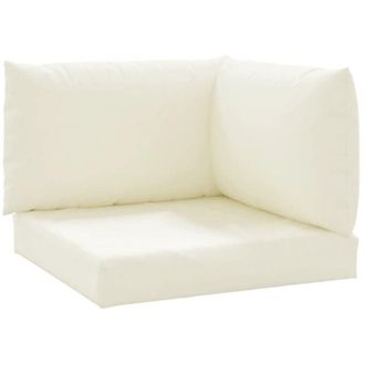 vidaXL Cojines Para Palets 3 Unidades Tela Oxford Blanco Crema Vidaxl