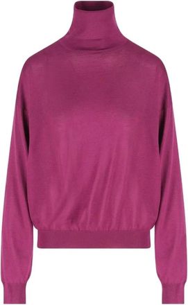 Saint Laurent Truien & Vesten, Dames, Paars, M, Wol, Coltruien