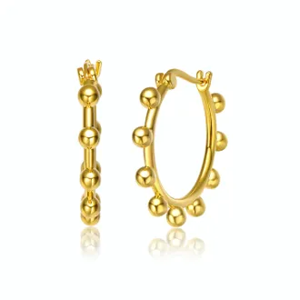 Rachel Glauber 14k Gold Plated Cubic Zirconia Hoop