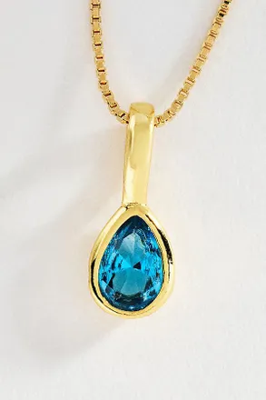Set & Stones Teardrop Birthstone Necklace