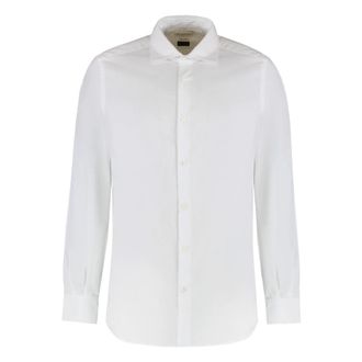 Slowear Glanshirt Slim-fit Oxford Katoenen Overhemd - Heren - Zakelijke Overhemden - Wit - 2XL - Katoen - Overhemden