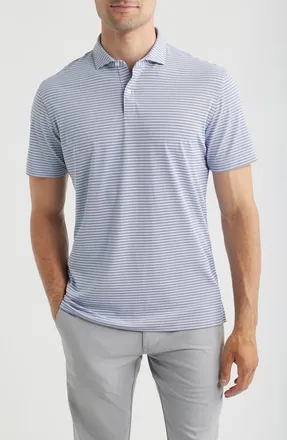 Johnnie-O Cruz Stripe PREP-FORMANCE Polo in Navy Viola at Nordstrom, Size Xx-Large