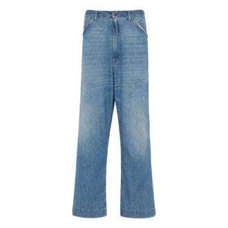 Maison Margiela Straight Jeans, male, Blue, Size: S Wide Leg Jeans
