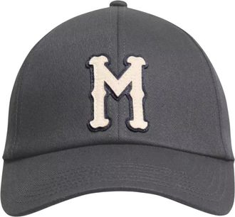 Moncler Baseballpet van katoengabardine - Heren - Accessoires - Grijs - Maat: ONE Size Katoen