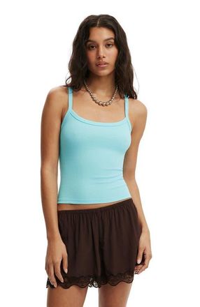 Cotton On Womens Goldie Rib Scoop Cami in Aqua Crush at Nordstrom, Size Medium
