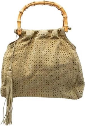 Miu Miu Pre-owned Handbags, female, Beige, Size: ONE SIZE Pre-owned Suede Handbag