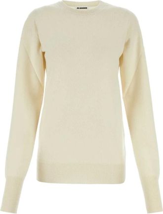 Jil Sander Ivoren Kasjmier Trui - Dames - Cashmere truien - Wit - S - Kasjmier - Truien & Vesten