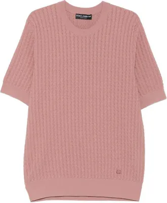 Dolce & Gabbana Kurz&auml;rmliger Pullover mit Zopfmuster von Dolce & Gabbana