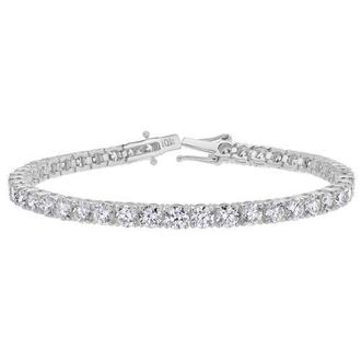 LuvMyJewelry 15Luv 10K White Gold Lab Grown Diamond Tennis Bracelets - 15.6 Carats at Nordstrom, Size 8