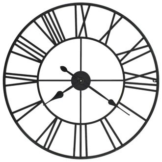 Berkfield Home Vintage Wall Clock with Quartz Movement Metal 80 cm XXL in Black