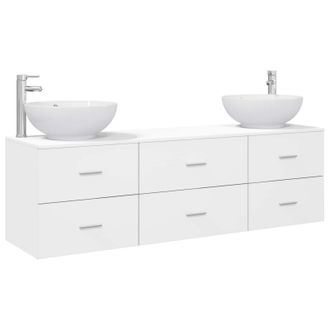 vidaXL Juego De Muebles De Ba&ntilde;o 3 Uds. Blanco 49,5 X 44,5 X 65 Cm Vidaxl