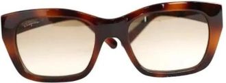 Ferragamo Pre-owned Accessories, female, Brown, Size: ONE SIZE Pre-owned Plastic Sunglasses