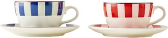 Bella Maison 2Pc Line Porcelain Tea Cup Set