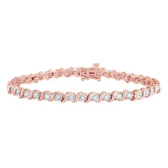 DiamondMuse Diamond Muse 0.50 cttw Rose Gold Over Sterling Silver Diamond Fashion Bracelet