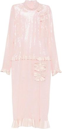 Alessandra Rich Sequin-embellished Bow-detail Midi Dress