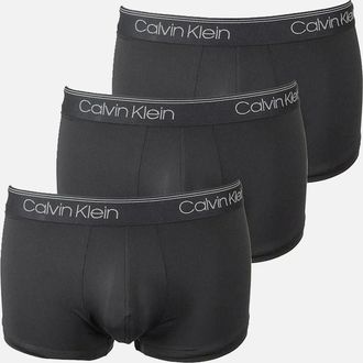 Calvin Klein Mens Calvin Klein 3-Pack Microfiber Stretch Low-Rise Boxer Trunks, Black - Size: 32/30/31