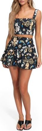 Agua Bendita Violet Solstice Cotton Cover-Up Miniskirt in Blue at Nordstrom, Size Medium