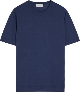 John Smedley Lorca Fine-knit Cotton T-shirt - Navy - Xxl