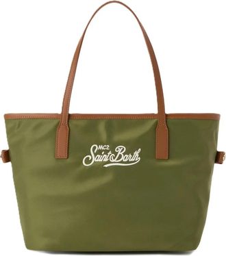 MC2 Saint Barth City Bag Mid Nylon Schoudertas - Dames - Shoppers - Groen - ONE Size - Nylon - Tassen