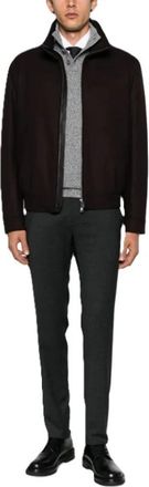 Brioni Bomberjack - Heren - Bomber jackets - Paars - XL - Kasjmier - Jassen
