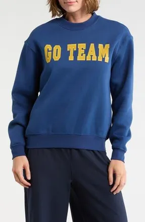 90 Degree by Reflex Varsity Vault Fleece Graphic Sweatshirt in Navy at Nordstrom Rack, Size X-Small