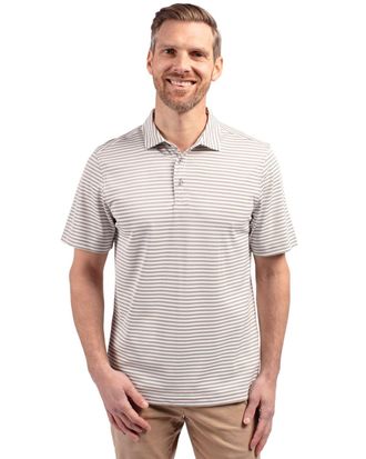Cutter & Buck Virtue Eco Pique Stripe Recycled Mens Polo Shirt