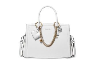 Michael Kors Laila Medium Satchel Satchel Womens Handbags Optic White : MD, Leather
