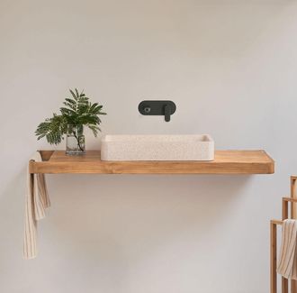 Sklum Conjunto De Mueble De Ba&ntilde;o 130x45 Cm Suspendido En Madera De Teca Neill Sklum
