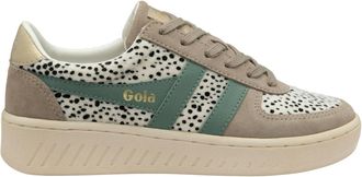 Gola Womens Grandslam Savannah Sneakers In Cheetah/feather Grey/green Mist