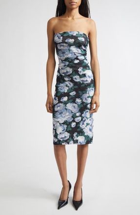 Stella McCartney Bunch of Roses Strapless Mesh Dress in Multicolor at Nordstrom, Size X-Large