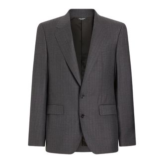 Dolce & Gabbana Sicilia Light Single-Breasted Jacket - Heren - Pakken - Grijs - Maat: XL Wol