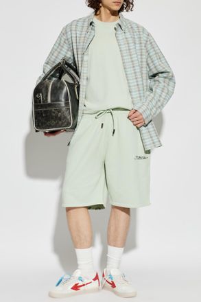 Off-white Checked Pattern Shirt, Mens, Light Blue