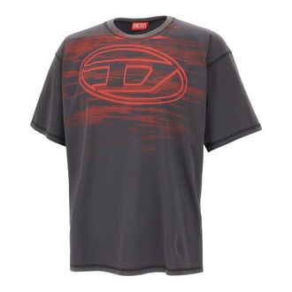 Diesel T-Shirts, male, Gray, L, TBoxt T5