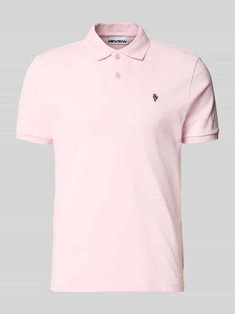 Review Modern Fit Poloshirt mit Logo-Stitching in Fuchsia, Gr&ouml;&szlig;e XXL