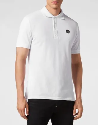 Philipp Plein Polo Shirt Ss Gothic Plein Men in White at Nordstrom, Size Xxx-Large