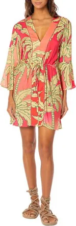 Maaji Palm Garden Joy Cover-Up Dress in Red at Nordstrom, Size Medium