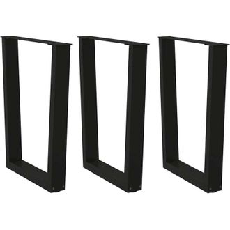 vidaXL Patas Para Mesa De Comedor En Forma De V (3 Unidades), Color Negro, 70 X (72-73,3) Cm, Acero Vidaxl