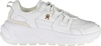 Tommy Hilfiger Schoenen, Dames, Wit, 40 EU, Polyester, Witte polyester sneakers voor vrouwen