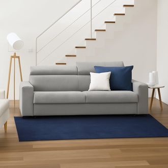 Dmora Sofa Cama Daara, Sof&aacute; De 3 Plazas, 100% Made In Italy, Sof&aacute; De Sal&oacute;n Con Apertura Giratoria, Con Reposacabezas Ajustables Y Reposabrazos Delgados, Cm 