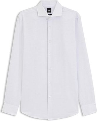 BOSS Slim-fit shirt in wrinkle-resistant structured cotton